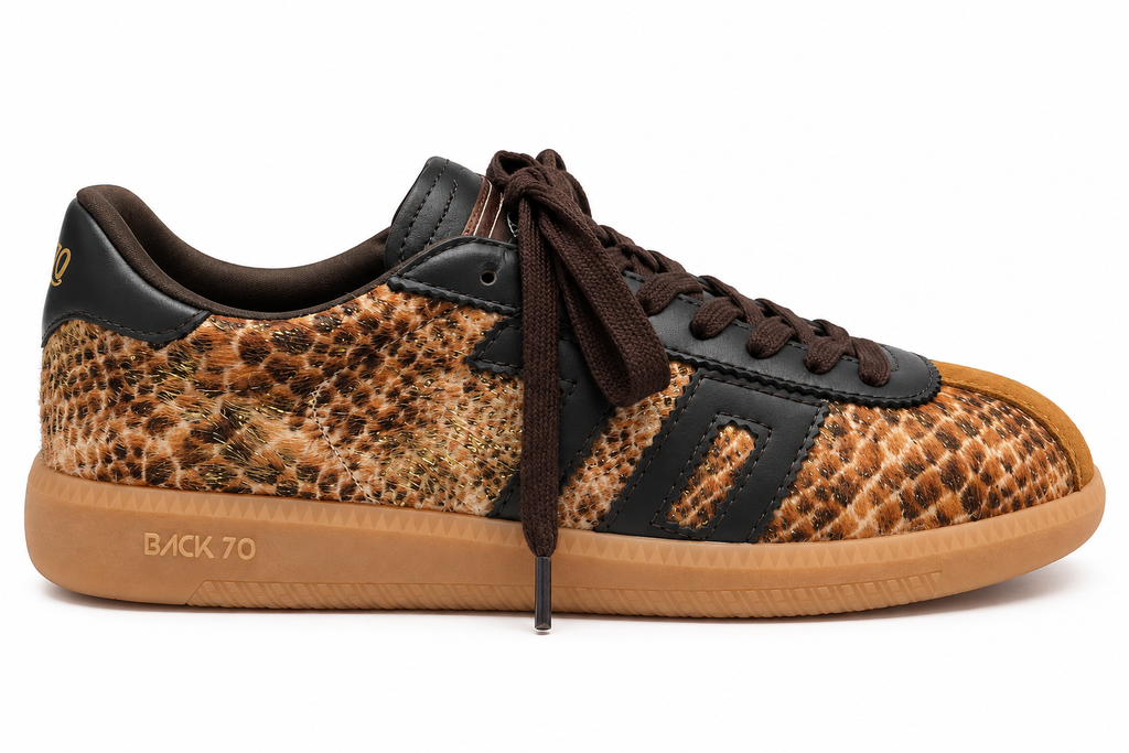 Sneaker Cloud fur snake gold coffee