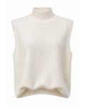 Gilet effetto mohair bianco