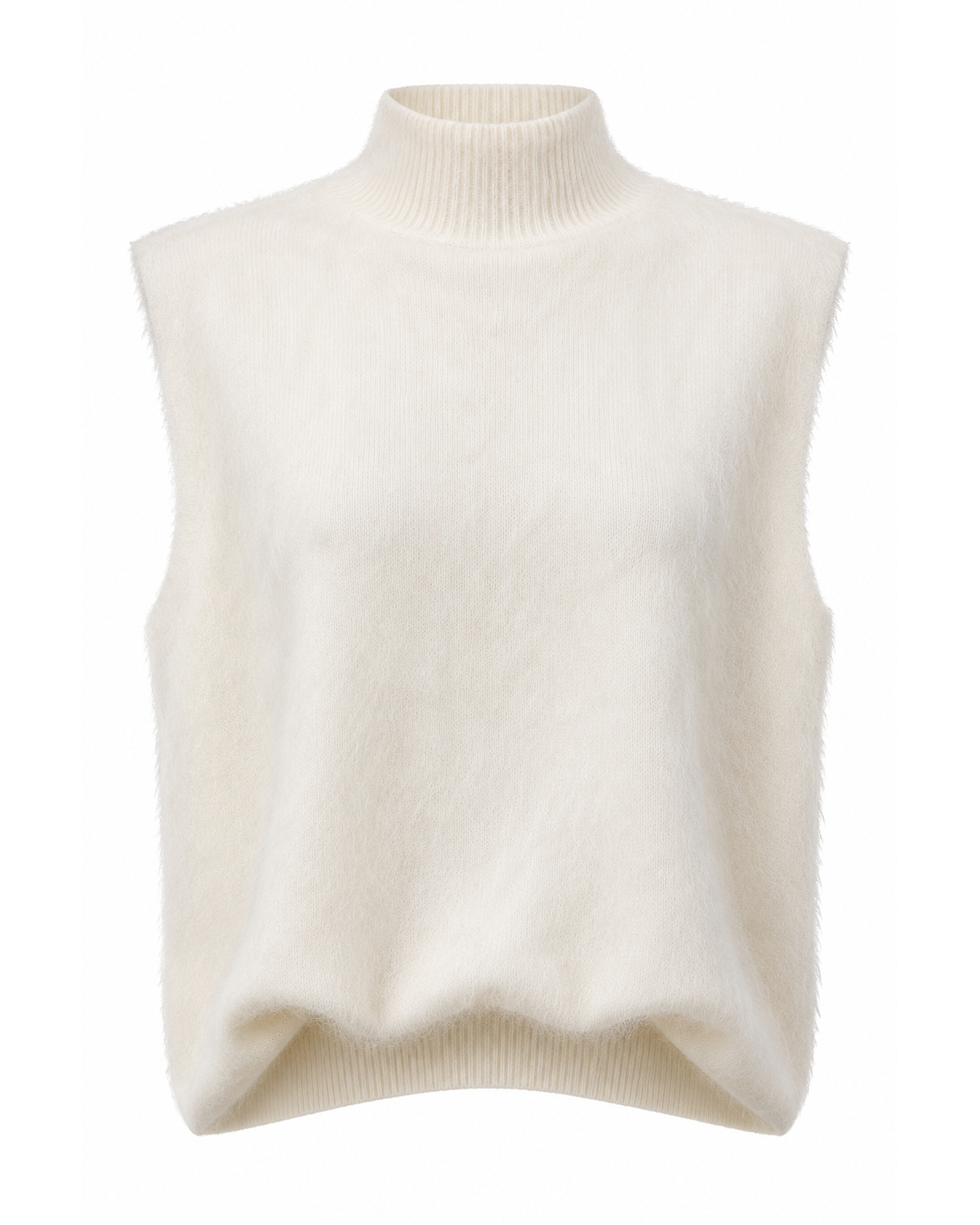 Gilet effetto mohair bianco