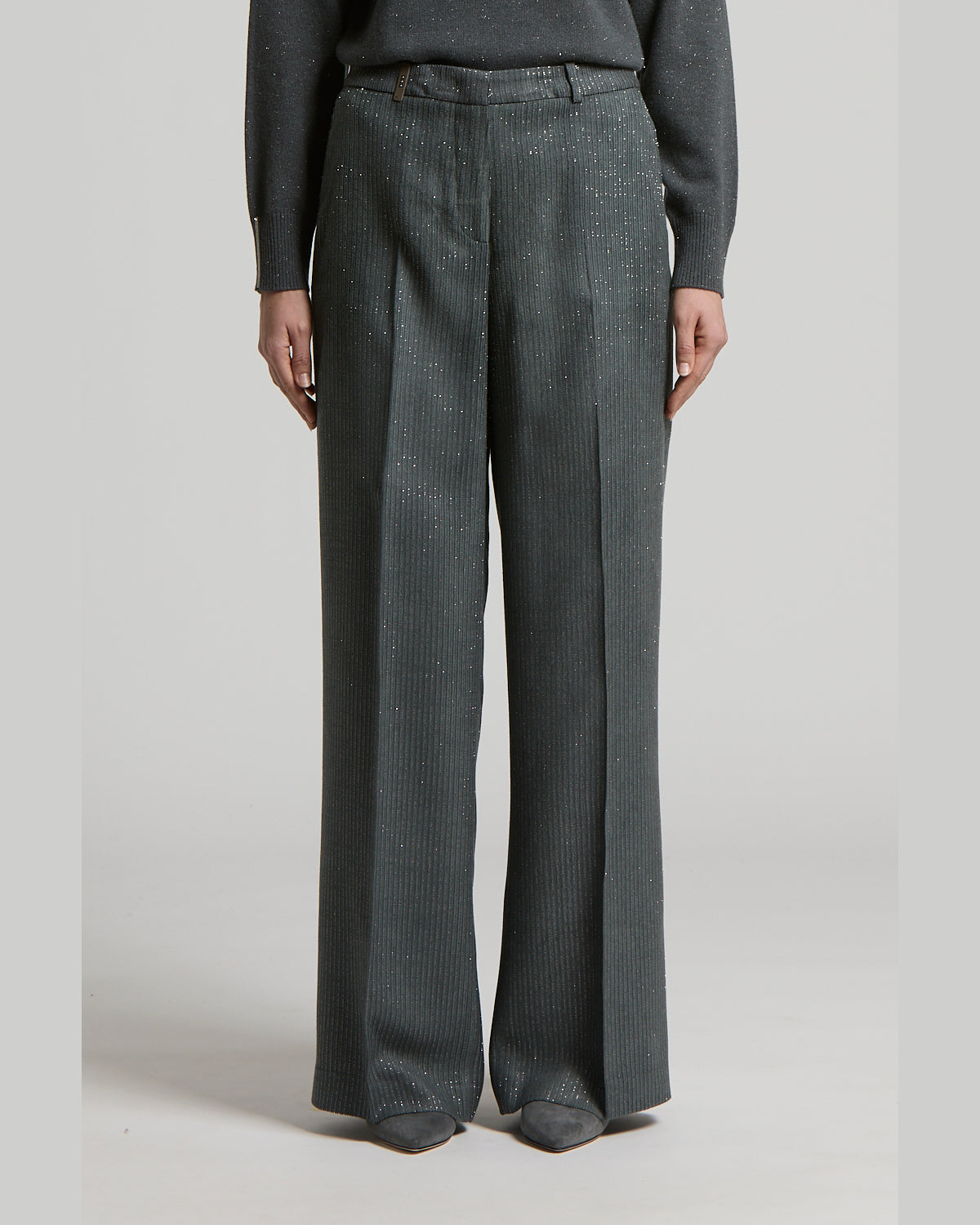 Peserico, pantalone in velluto lurex