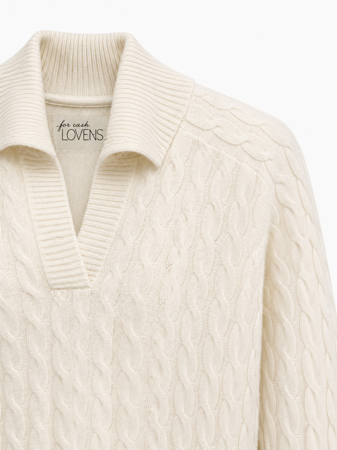 Purotatto, polo in cashmere a treccia – immagine 3