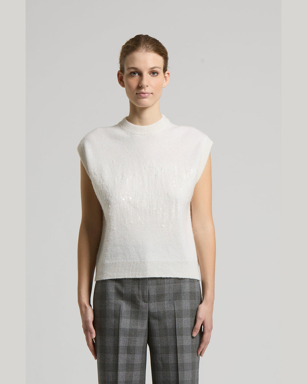 Peserico, gilet in alpaca con paillettes