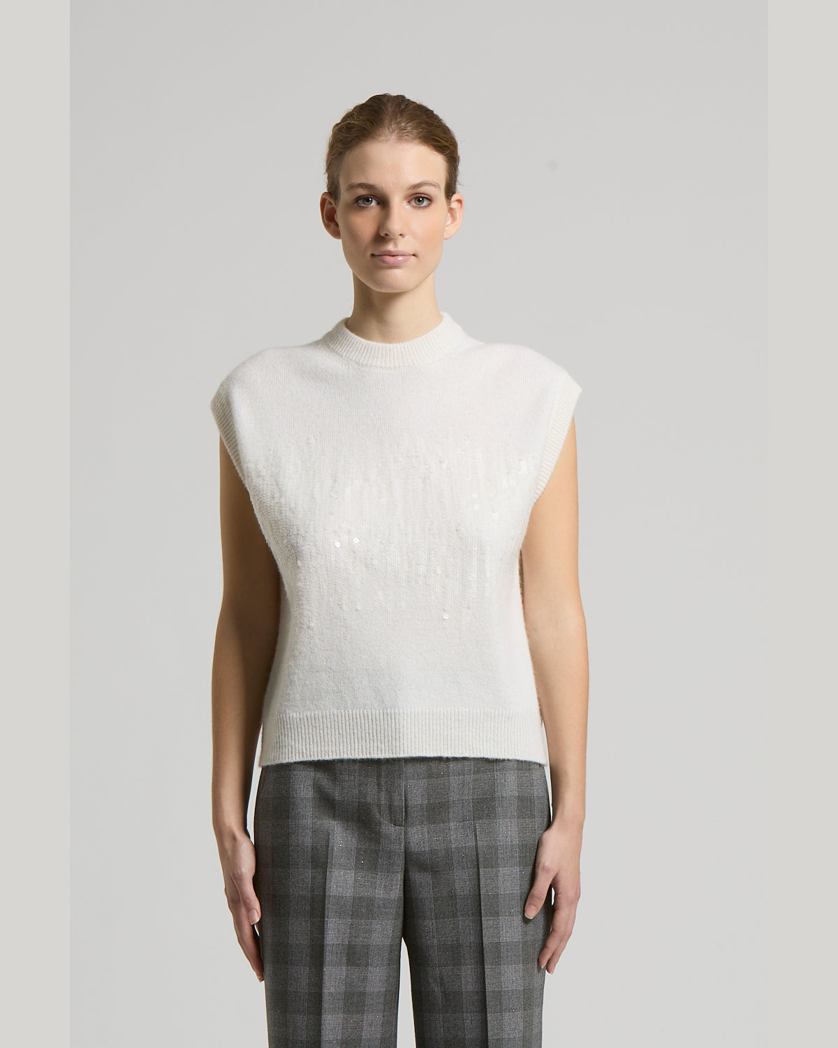 Peserico, gilet in alpaca con paillettes