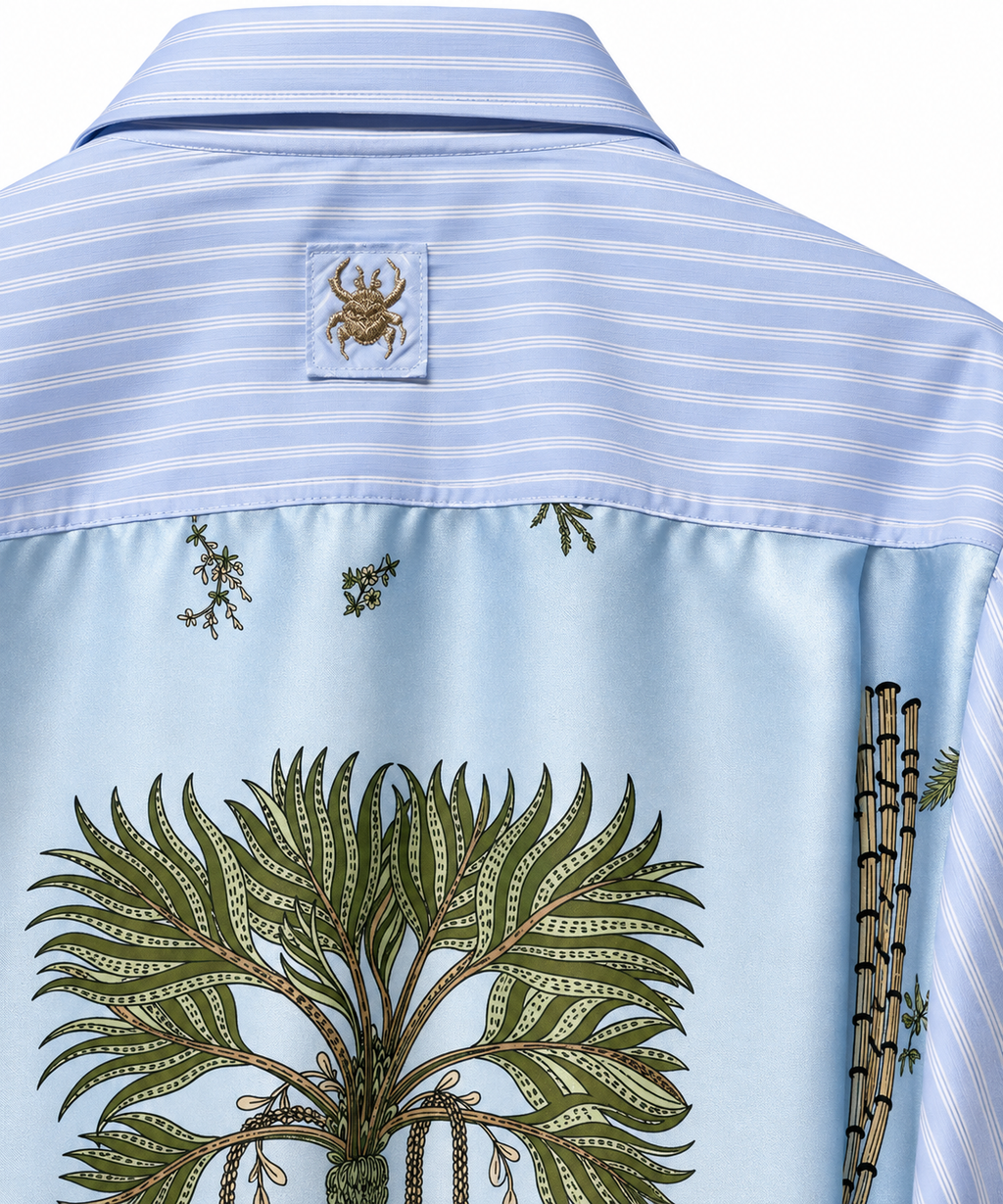 Trame Auree, camicia in seta stampata – immagine 4