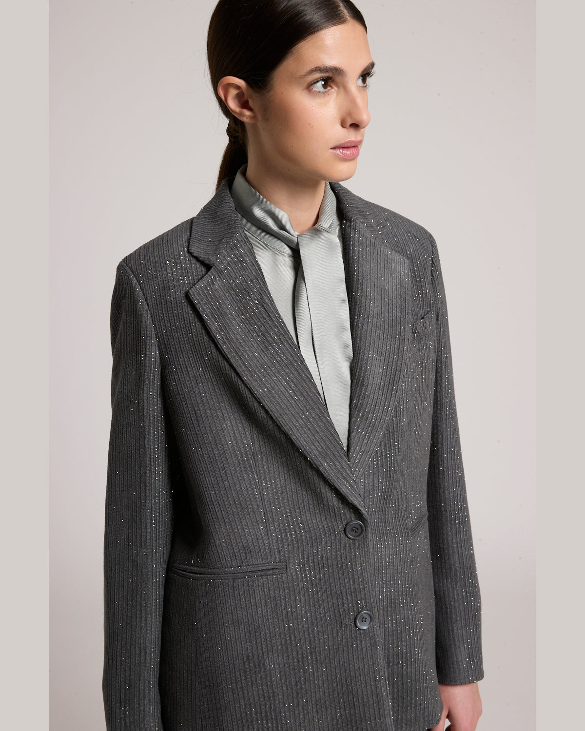 Peserico, giacca monopetto in velluto lurex – immagine 2