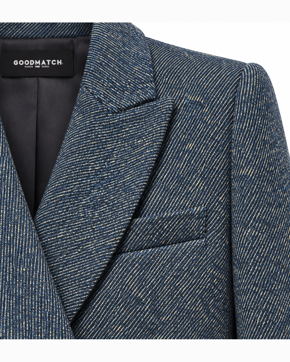 Goodmatch, blazer corto diagonal blu – immagine 4