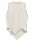 Biarritz 1961, gilet asimmetrico in cashmere panna