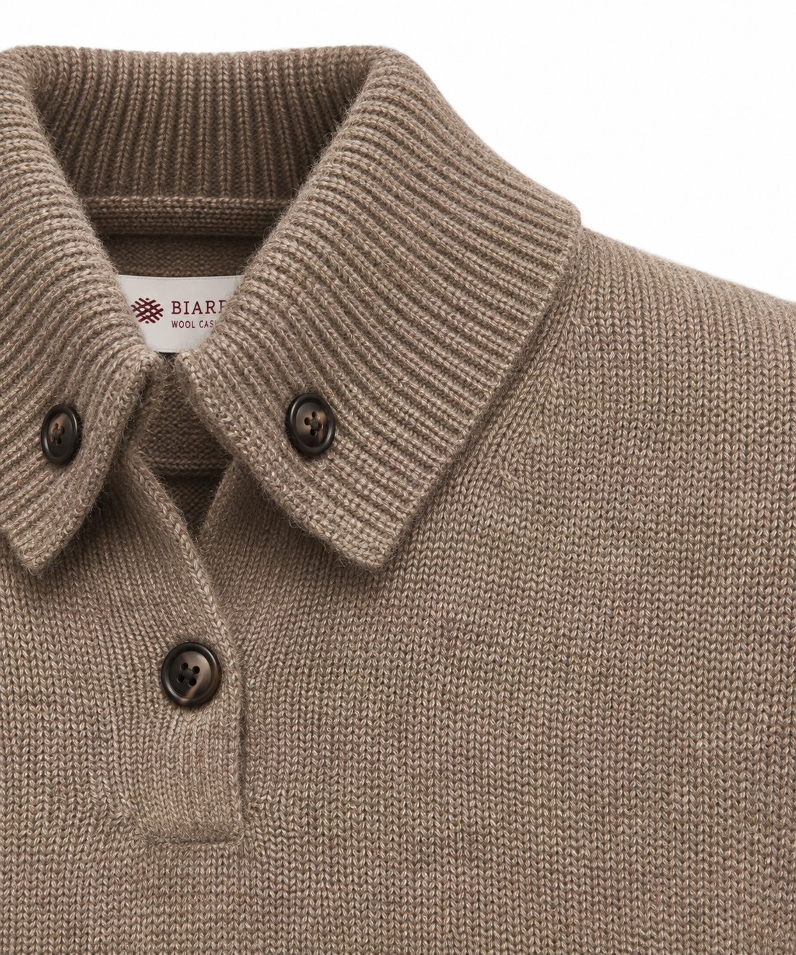 Biarritz 1961, polo in lana e cashmere taupe – immagine 3