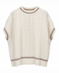 Solocascmir, gilet a treccia bicolore