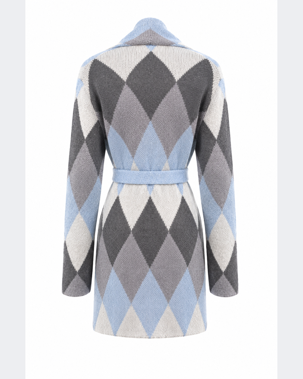 Wood, cardigan lungo a quadri – immagine 2