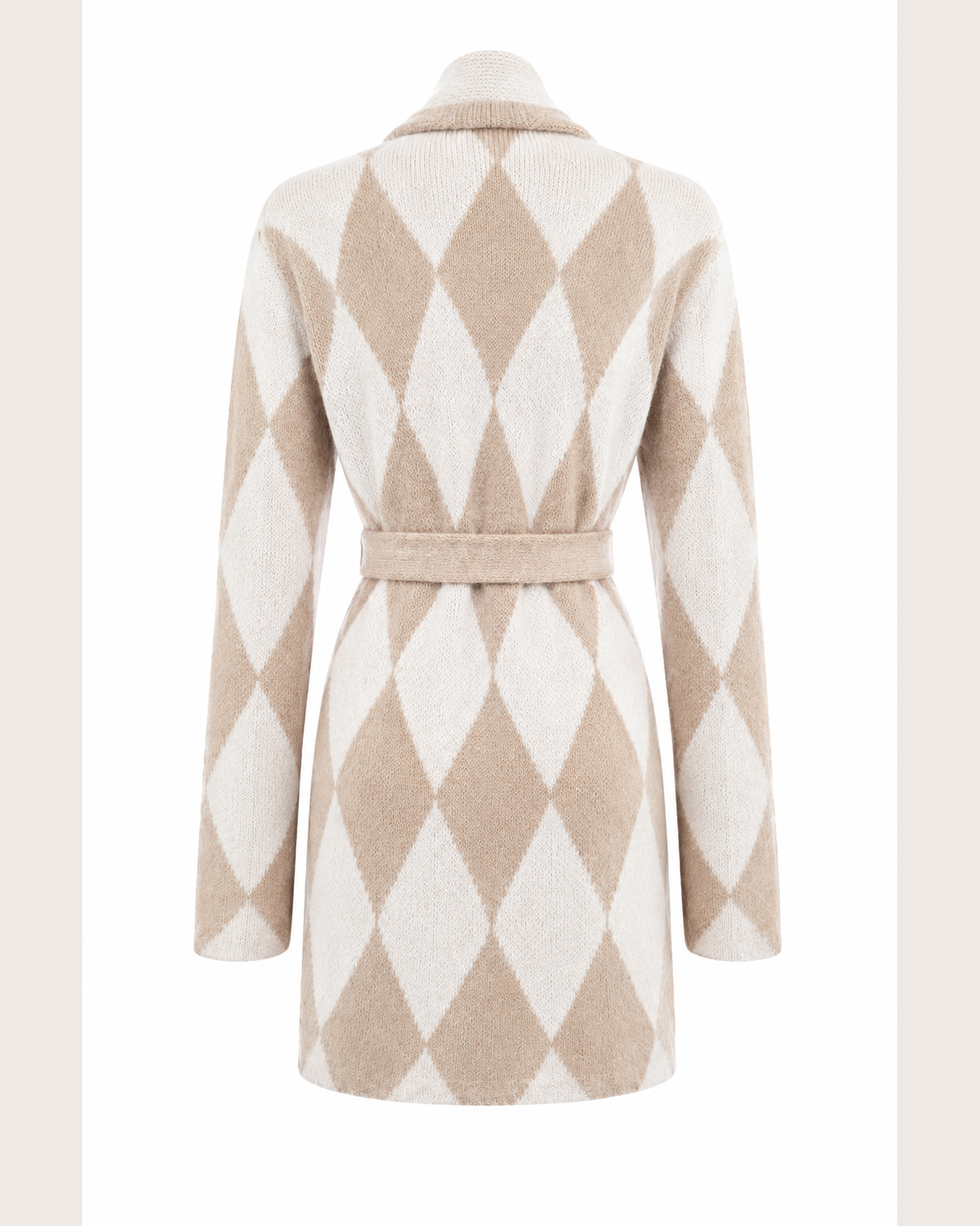 Wood, cardigan lungo a quadri – immagine 2