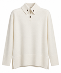 Biarritz 1961, polo in lana e cashmere panna