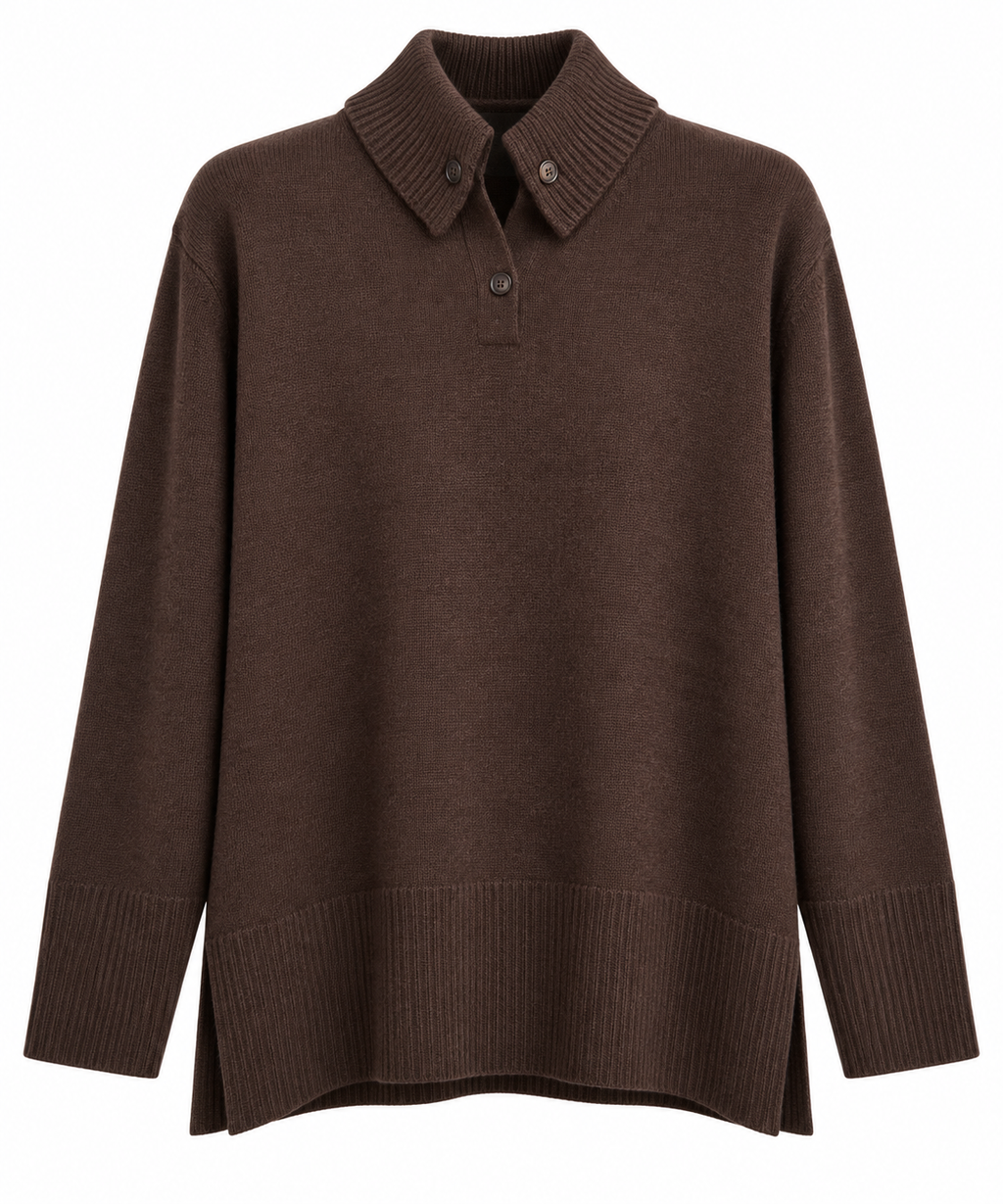 Biarritz 1961, polo in lana e cashmere moro