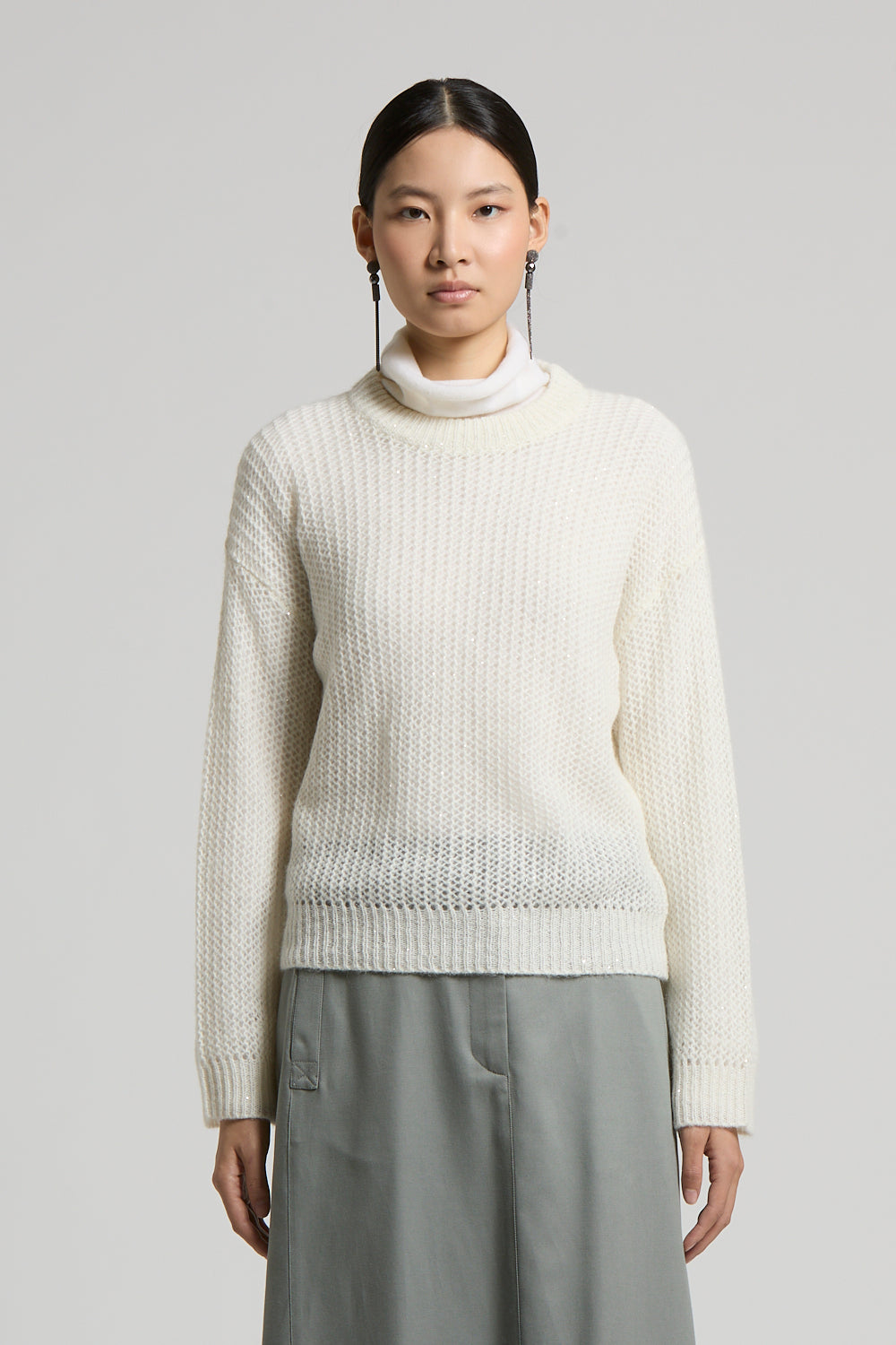 Peserico, maglia tricot con micropaillettes – immagine 4