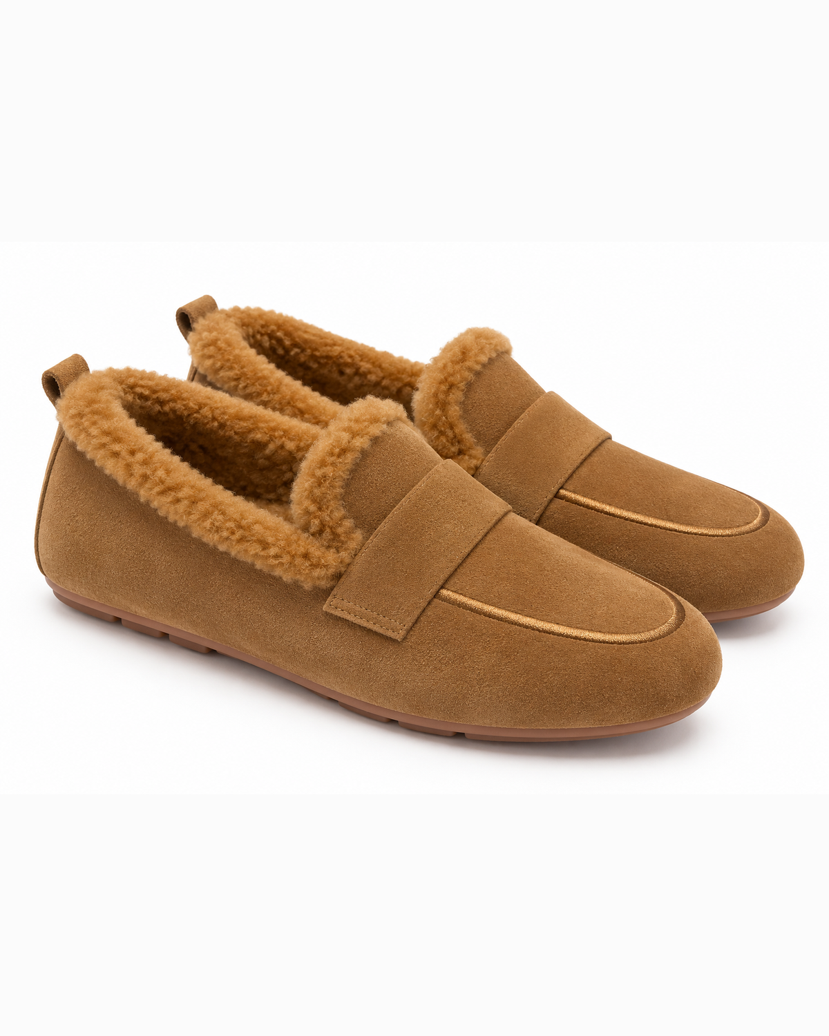Massimo Santini, mocassino in camoscio con eco fur – immagine 4