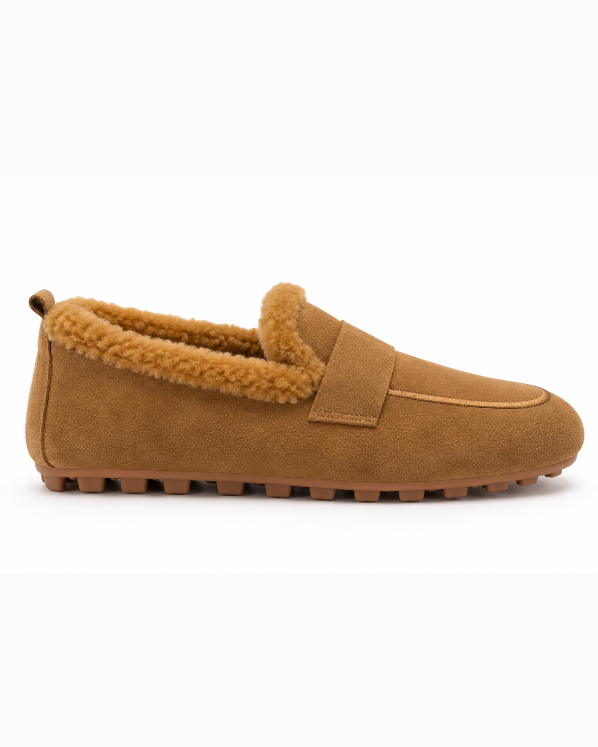 Massimo Santini, mocassino in camoscio con eco fur – immagine 2