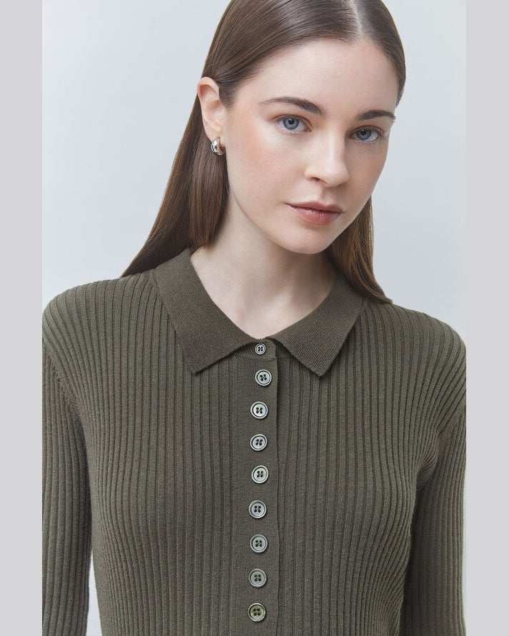 Suncoo, polo in maglia khaki – immagine 2