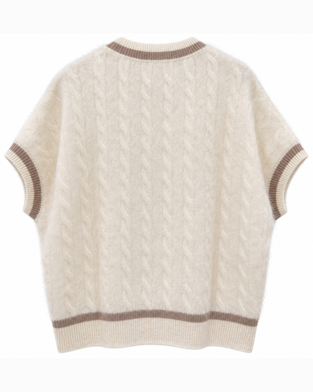 Solocascmir, gilet a treccia bicolore – immagine 2