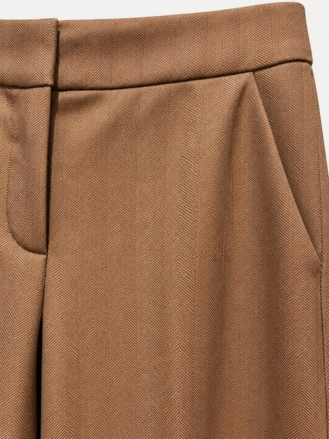 Via Masini 80, pantalone palazzo spigato nocciola – immagine 3