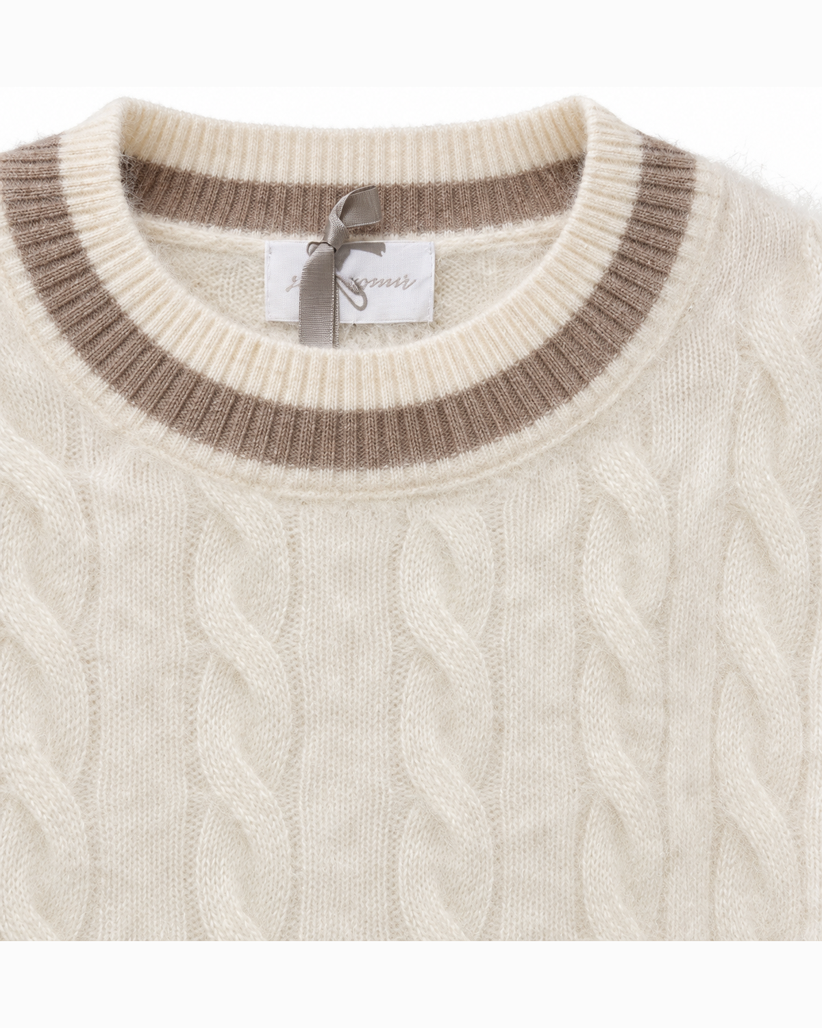 Solocascmir, gilet a treccia bicolore – immagine 3