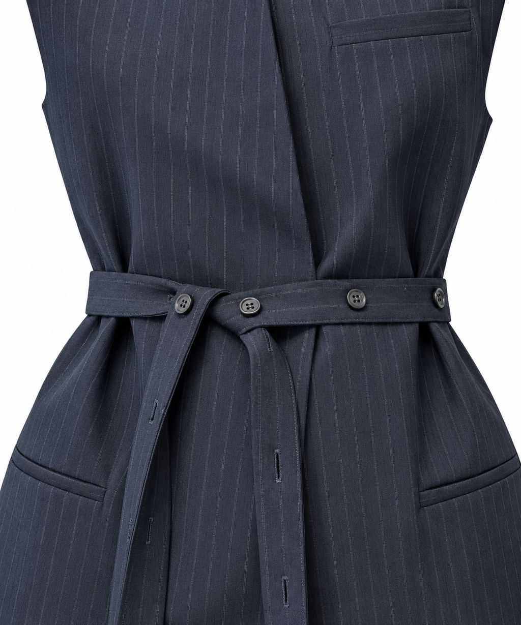 MeiMeiJ, gilet gessato blu – immagine 2