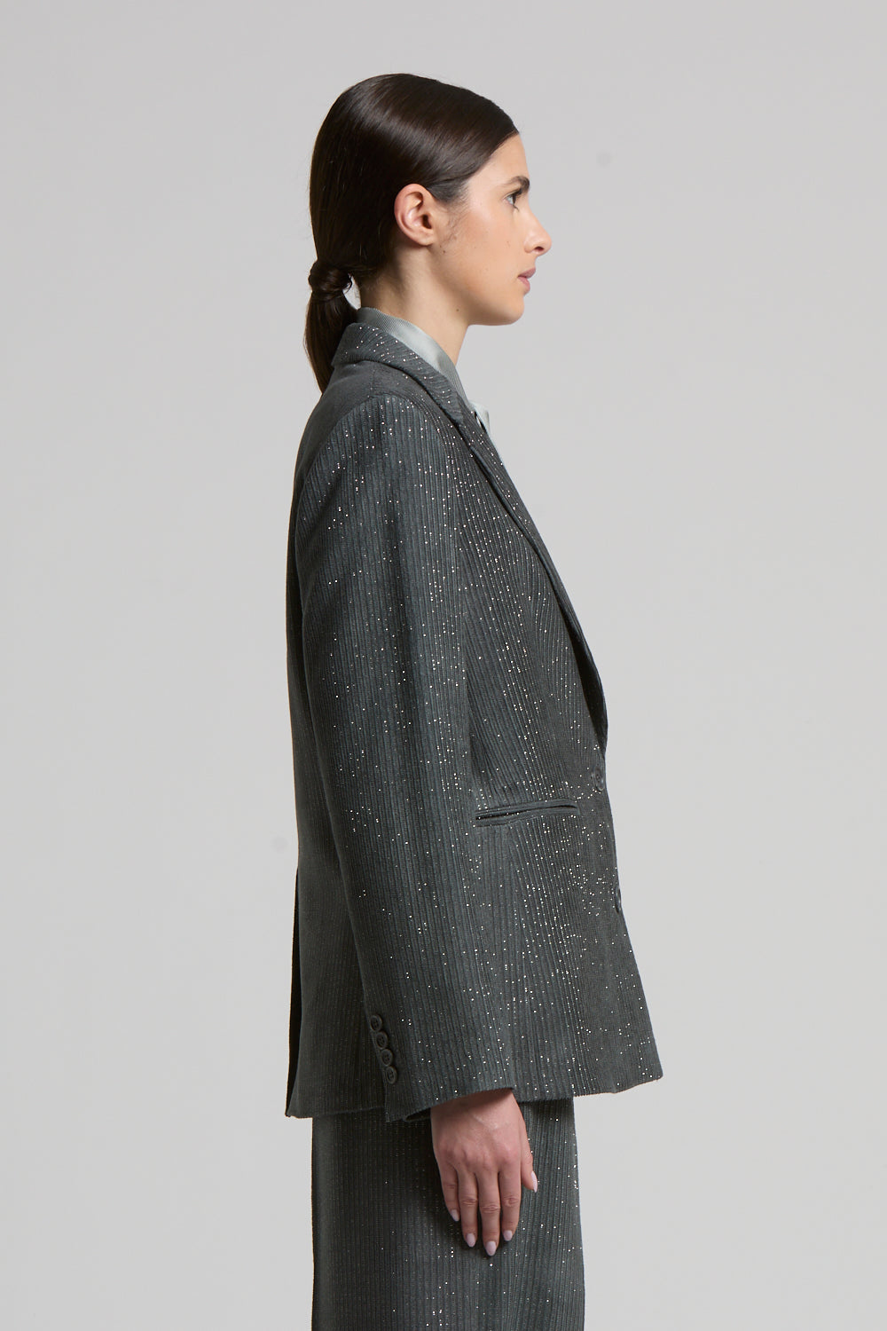 Peserico, giacca monopetto in velluto lurex – immagine 4