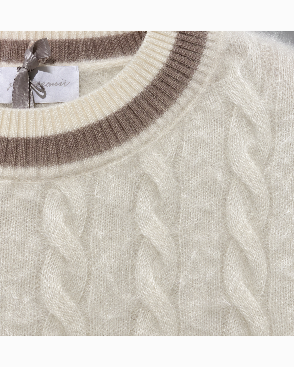 Solocascmir, gilet a treccia bicolore – immagine 4