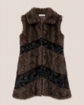 Purotatto, gilet in ecopelliccia bicolore