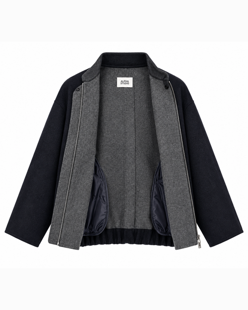 Alpha Studio, bomber in lana double – immagine 2