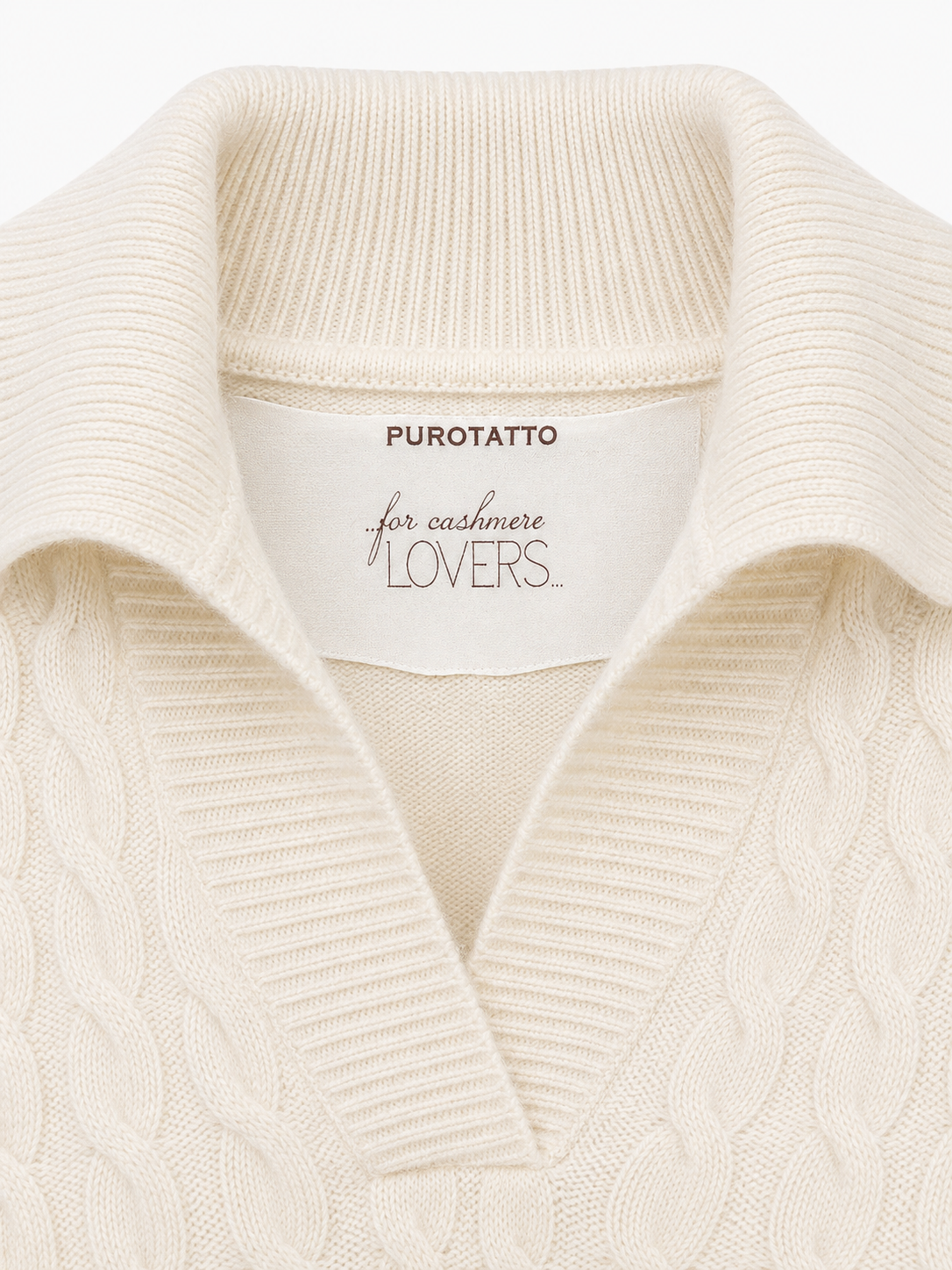Purotatto, polo in cashmere a treccia – immagine 4