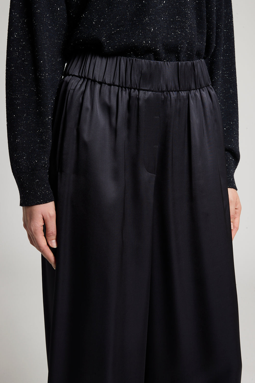 Peserico, pantalone palazzo in raso di viscosa – immagine 3