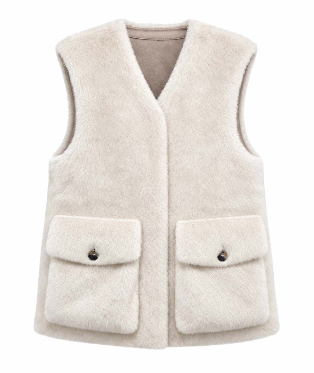 Urbancode, gilet in eco montone reversibile