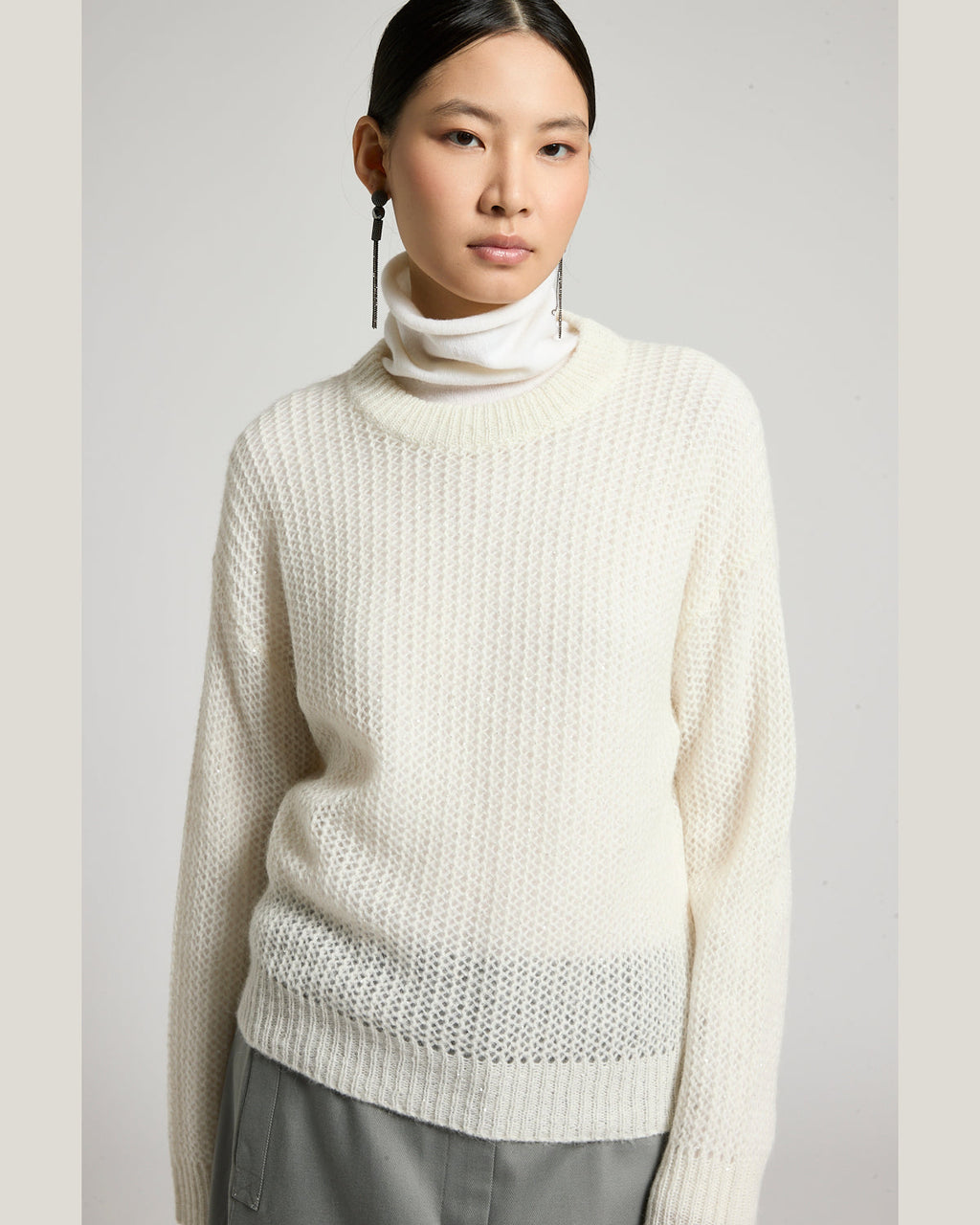 Peserico, maglia tricot con micropaillettes
