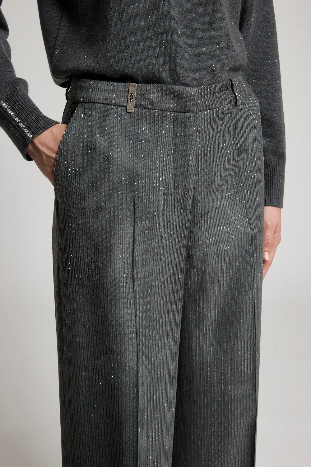 Peserico, pantalone in velluto lurex – immagine 3