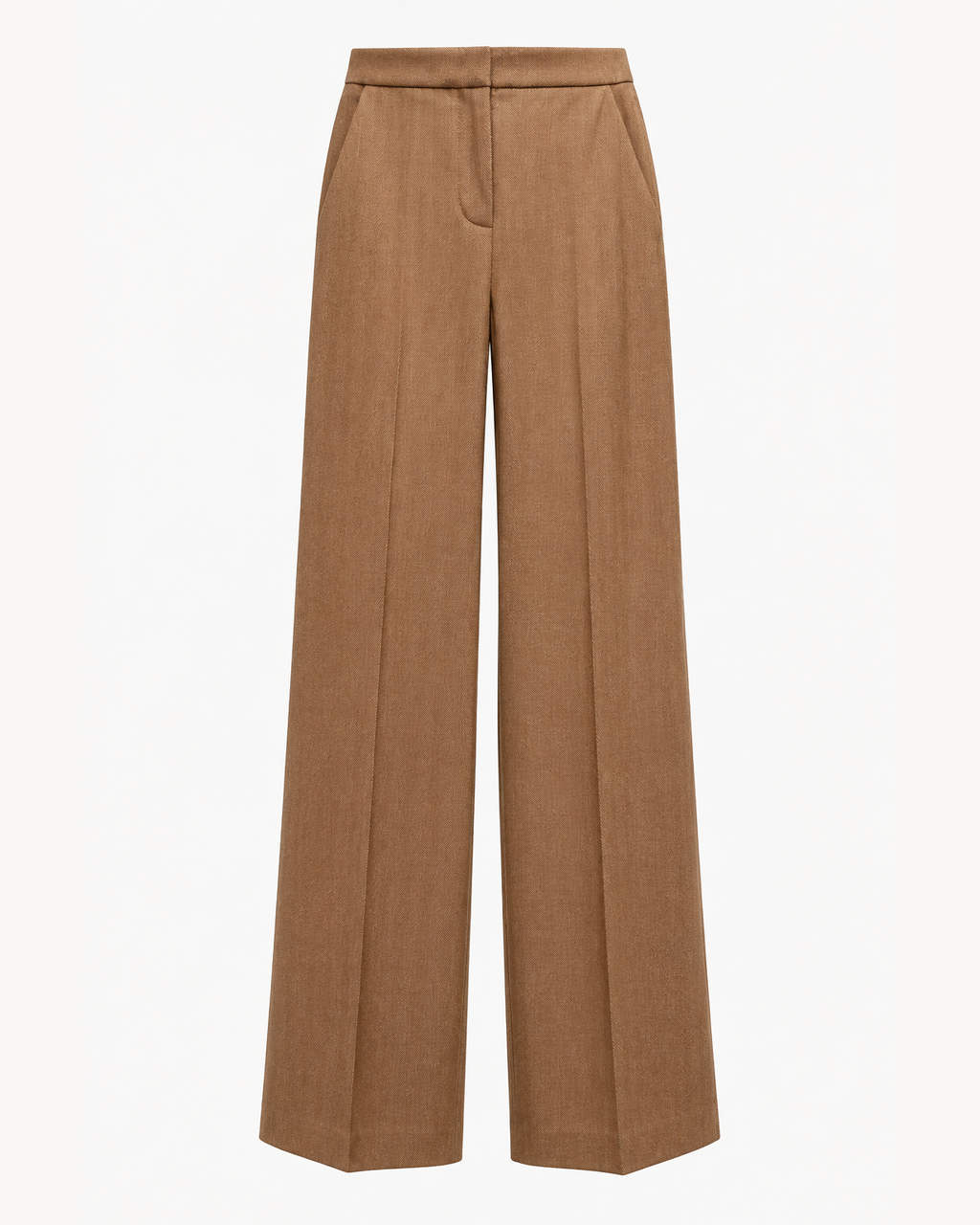 Via Masini 80, pantalone palazzo spigato nocciola