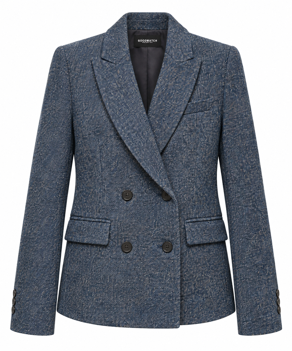 Goodmatch, blazer corto diagonal blu