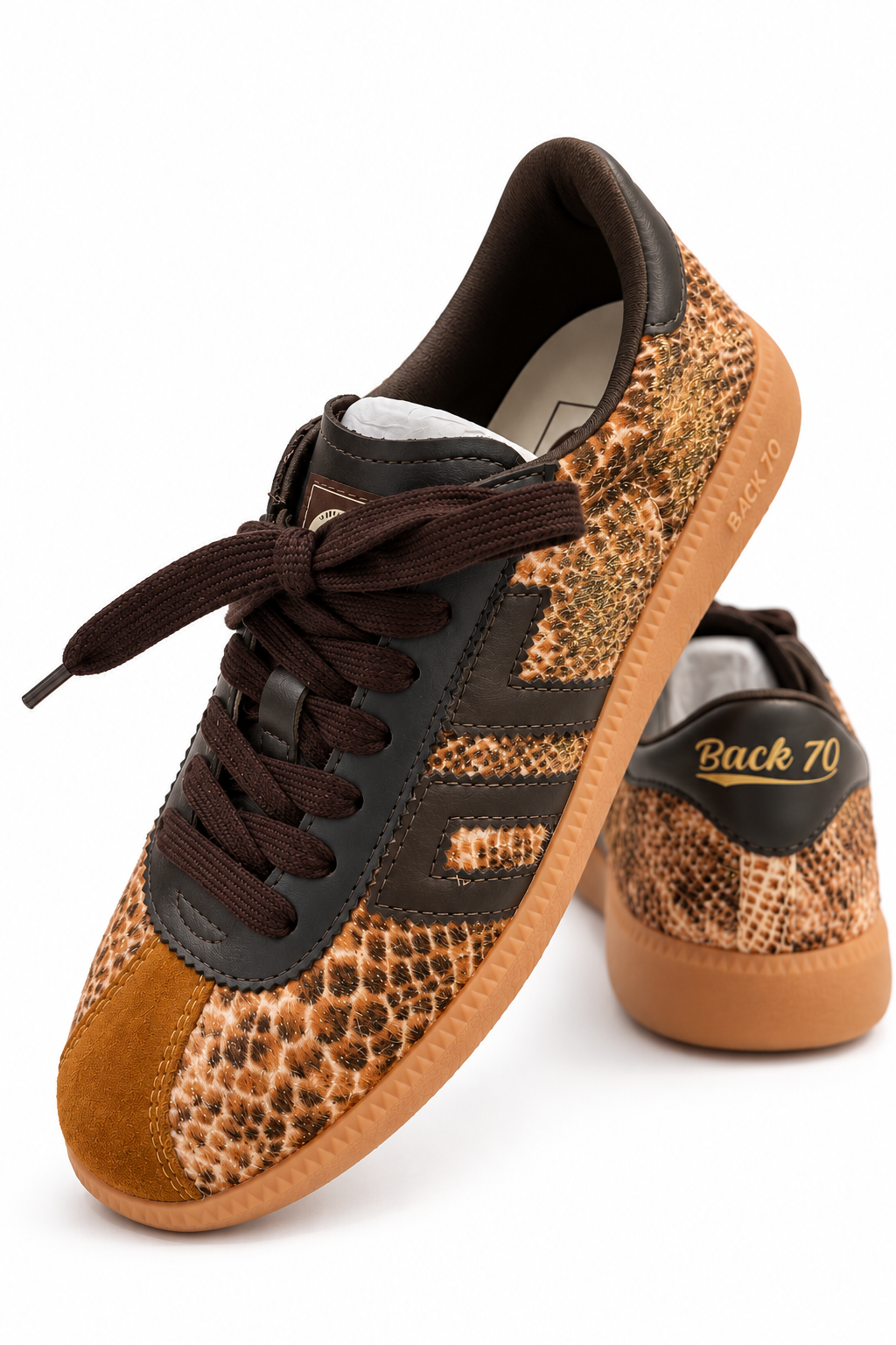 Sneaker Cloud fur snake gold coffee