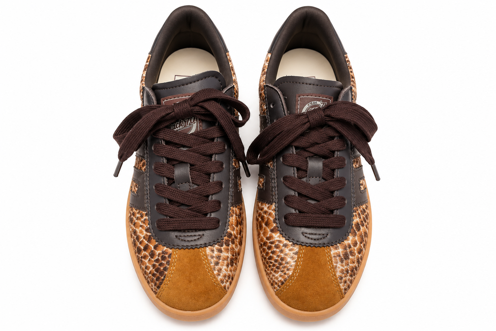 Sneaker Cloud fur snake gold coffee