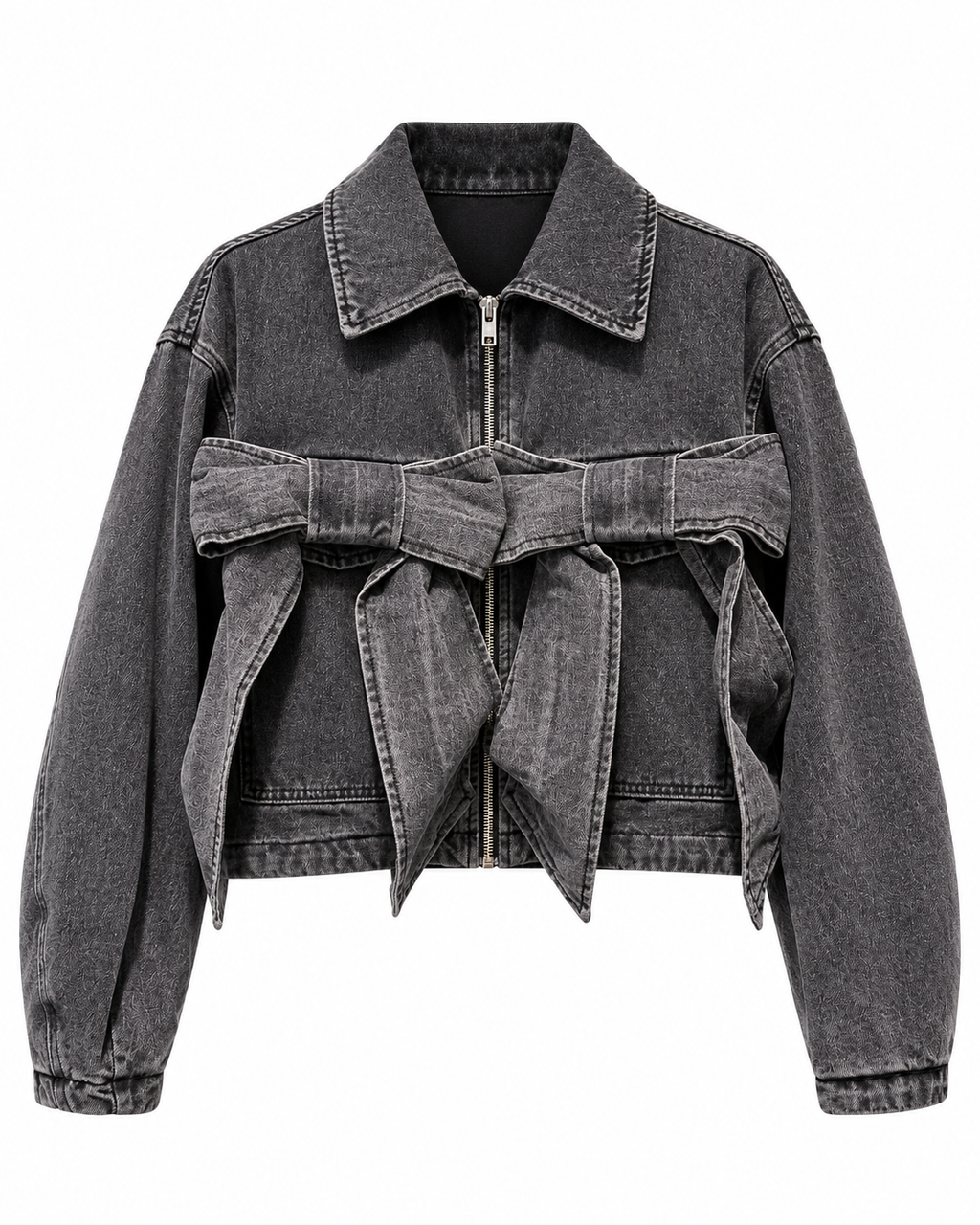 Giubbino in denim con fiocco MeiMeiJ - fronte