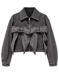 Giubbino in denim con fiocco MeiMeiJ - fronte