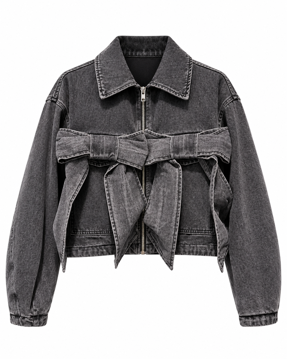 Giubbino in denim con fiocco MeiMeiJ - fronte