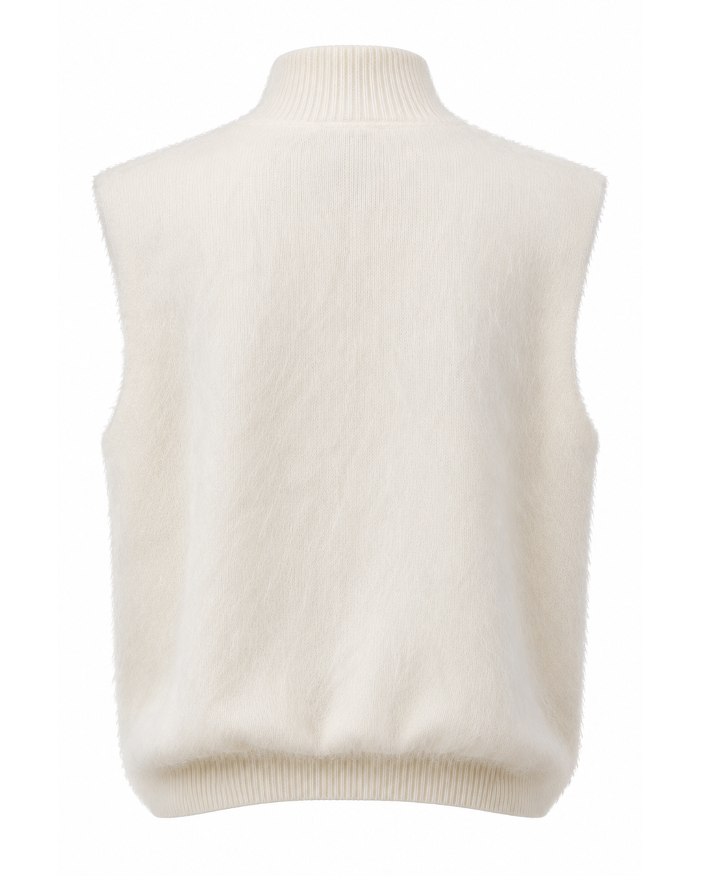 Gilet effetto mohair bianco