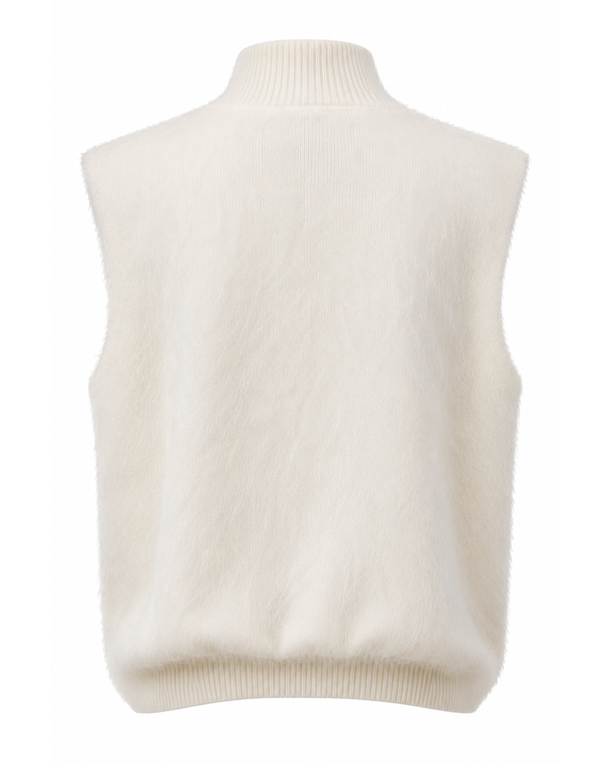Gilet effetto mohair bianco