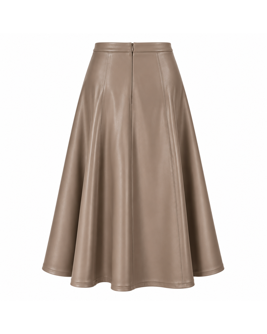 Gonna in ecopelle taupe