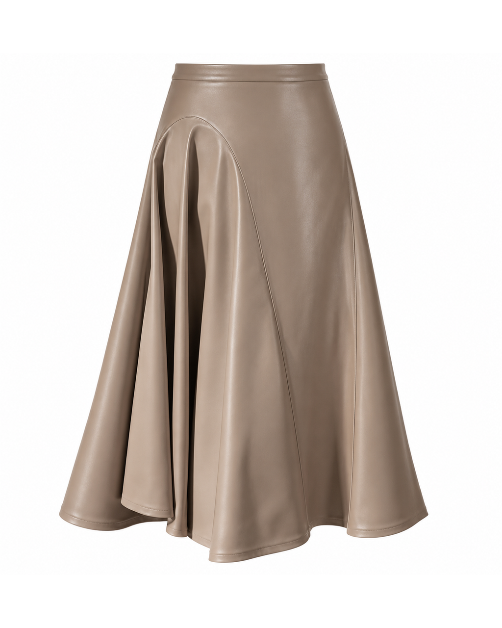 Gonna in ecopelle taupe