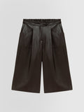 Bermuda in ecopelle marrone
